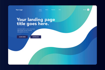 Abstract gradient landing page 2 - obrazy, fototapety, plakaty