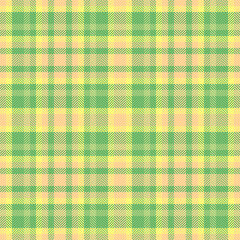 Invite texture plaid textile, cloth background vector pattern. Grunge seamless tartan fabric check in green and amber colors.