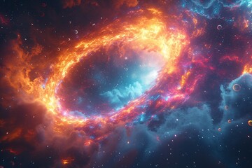 Aurora Borealis in Space: A Celestial Splash of Color Generative AI