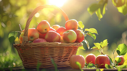 Basket of summertime apples