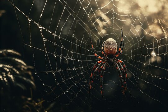An image of a spider and its spider web