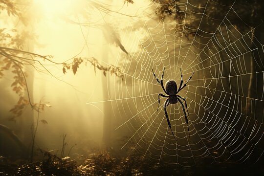 An image of a spider and its spider web