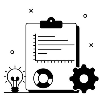 Decision Transformations Stemming Vector Icon Design Commercial strategy Symbol, Market outreach Sign administration operational management Stock illustration, Strategic Reporting Supervision Concept