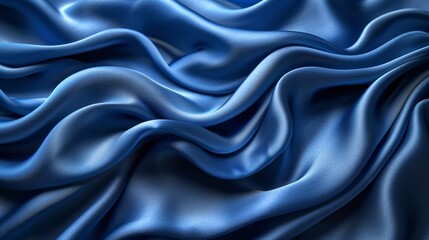 Obraz premium Fashionable Fabric: Blue Velvet Wave Generative AI
