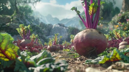 Beetroot in a vegetable garden