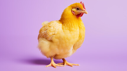 The chicken and egg on white background, is a domesticated species