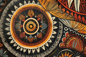 Obraz premium Traditional native design national pattern of papua new guinea