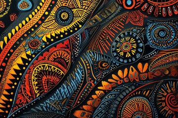 Traditional native design national pattern of papua new guinea