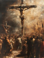 Jesus Christ background poster, religion wallpaper, social media post design, commercial marketing, cross, christianity, easter