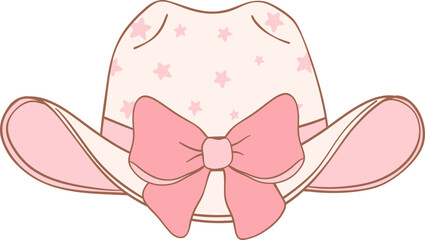Coquette Cowgirl hat with pink ribbon bow 