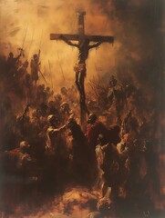 Jesus Christ background poster, religion wallpaper, social media post design, commercial marketing, cross, christianity, easter
