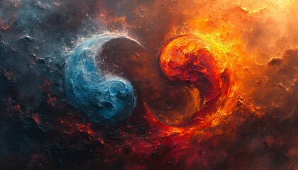 Fiery Fusion: The Perfect Blend of Blue and Orange Generative AI