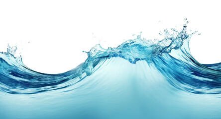 Dynamic wave of clear sea water, cut out