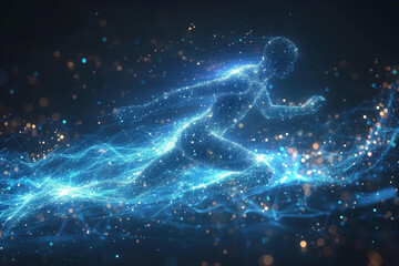 Technology background with,hologram,blue neon.