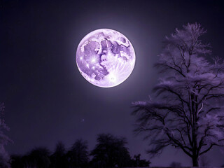 Fototapeta na wymiar Purple moon real picture to my blog