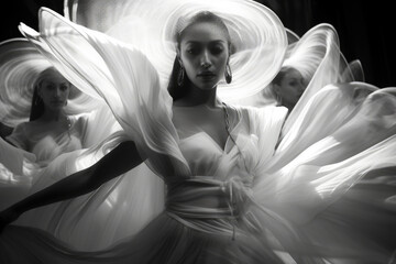 Abstract black and white photo of symbolic Spanish heritage dancer