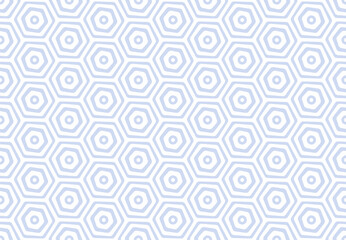 Seamless Geometric Hexagons Light Blue Pattern.
