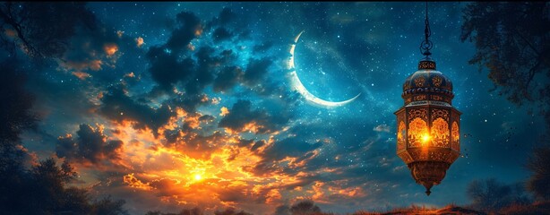 Obraz premium Full Moon Rising in the Sky Generative AI