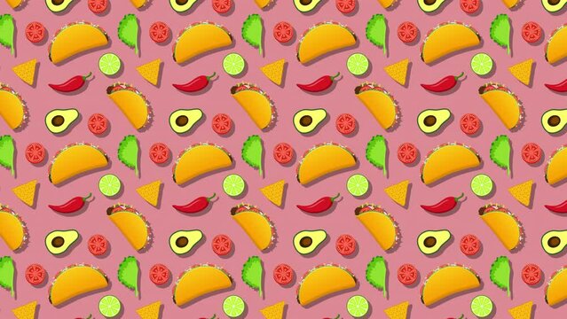 Animated Taco Day Pattern Loop