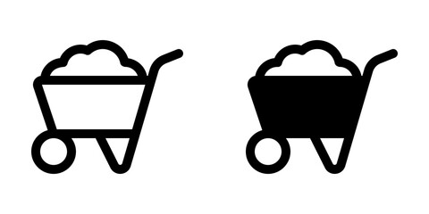 Editable wheelbarrow vector icon. Gardening, landscaping, horticulture, construction, industry. Part of a big icon set family. Perfect for web and app interfaces, presentations, infographics, etc
