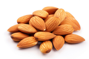 Almonds isolated white background