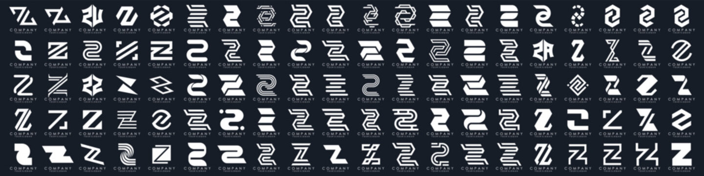 collection abstract letter Z logo design. modern logotype Z design with white color. vector illustration
