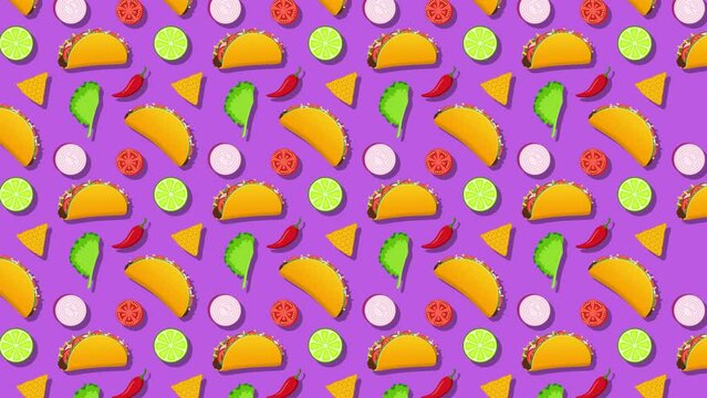 Animated Taco Day Pattern Loop