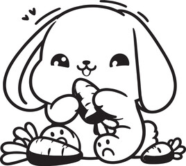 coloring page cute bunny
