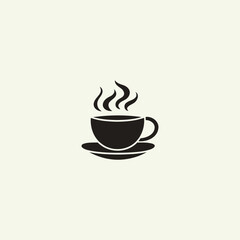 Hot coffee logo design vector illustration