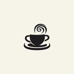 Hot coffee logo design vector illustration