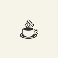Hot coffee logo design vector illustration