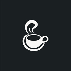 Hot coffee logo design vector illustration