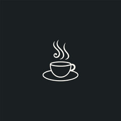 Hot coffee logo design vector illustration