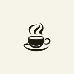 Hot coffee logo design vector illustration