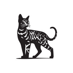 Mystical Shadows: A Gallery of Bengal Cat Silhouettes Conjuring Enchanting Feline Forms - Bengal Cat Illustration - Bengal Cat Vector

