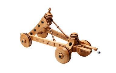 catapults slingshot wooden made on white or PNG transparent background.