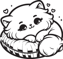 cute cat coloring page