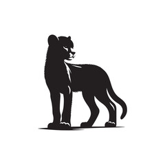 Panthera Precision: Cheetah Club Silhouette Series Displaying the Precision and Poise of Cheetah Motion - Cheetah Club Illustration - Cheetah Club Vector
