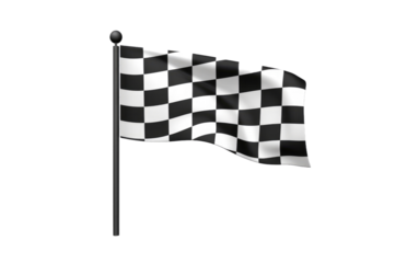 finishing flag sign symbol on white or PNG transparent background.