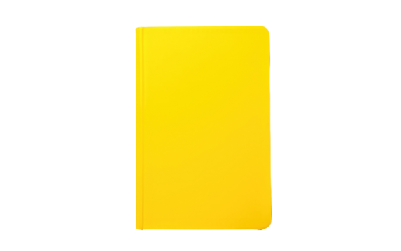 notebook yellow for office on white or PNG transparent background.