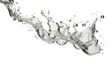 Falling shiny silver isolated on a white transparent background. Generative AI.