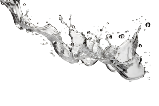 Falling shiny silver isolated on a white transparent background. Generative AI.