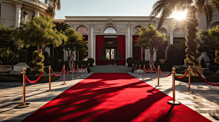 VIP luxury entrance with red carpet