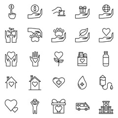 Charity Icon in Line Style Perfect for Presentation and any Purpose