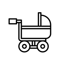 baby stroller line icon