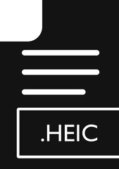 HEIC  File format Icon Black fill