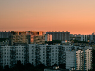 sunrise over city, Moscow
