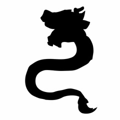 Chinese New Year black dragon silhouette