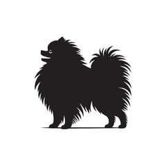 Radiant Reverie: Pomeranian Silhouette Series Conveying the Radiant Aura of Pomeranian Majesty - Pomeranian Illustration - Pomeranian Vector
