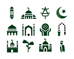 Icons set ramadan islamic festive